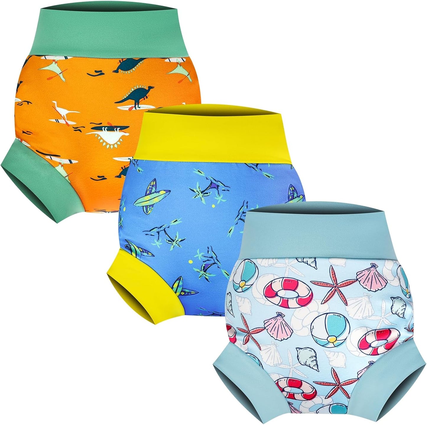 MooMoo Baby reusable swim diapers 3 piece set front view