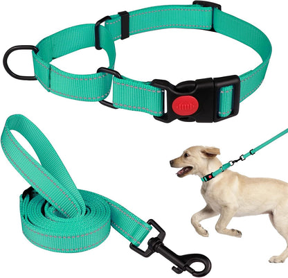 Martingale Dog Collar and Leash Set Martingale Collars for Dogs Reflective Martingale Collar for Small Medium Large Dogs(Hot Pink&L) - Image 9