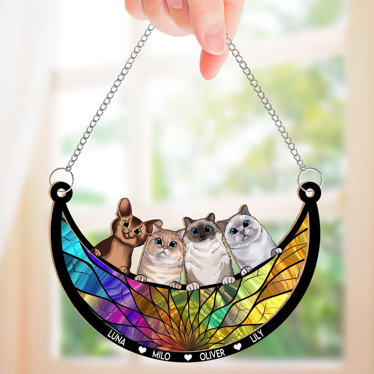Custom Cat Memorial Suncatcher, Personalized with Name and Breed, Loss of Pet Sympathy Gift for Cat Lovers, Stained Glass Look Acrylic Ornament - Image 13