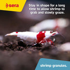 Water stable shrimp granules formula packaging back labels.