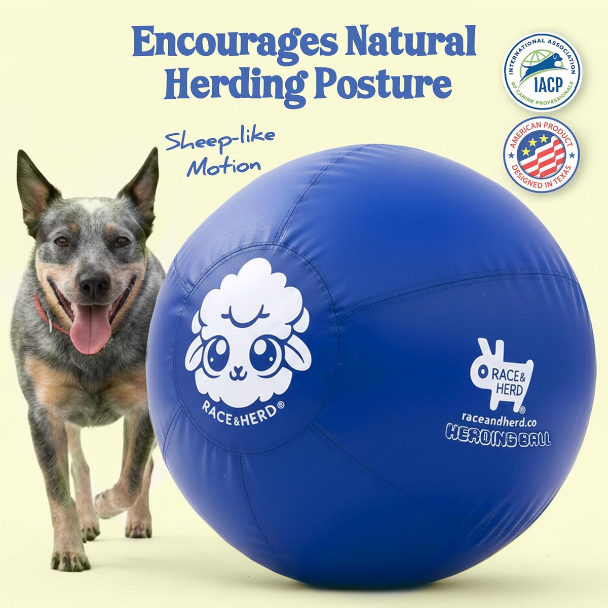 Durable nylon cover detail of Race and Herd herding ball