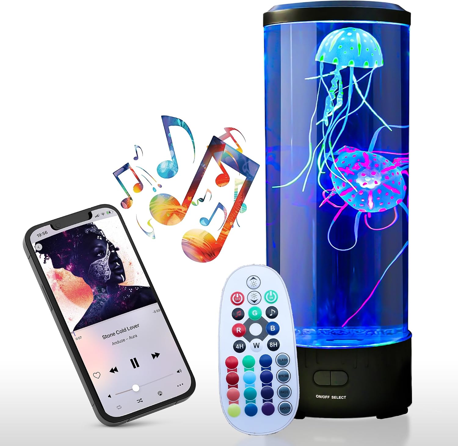 Brewish Jellyfish Lamp,16 Color Changing Mood Lamps, 4 Modes Aquarium Night Light, Artificial Fish Tank with Moving Fish, Sensory Room LED Lights for Autism, ADHD, Excellent Gift - Image 9