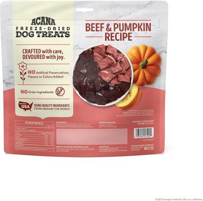 ACANA limited ingredient grain free beef and pumpkin pet treats raw nutrition