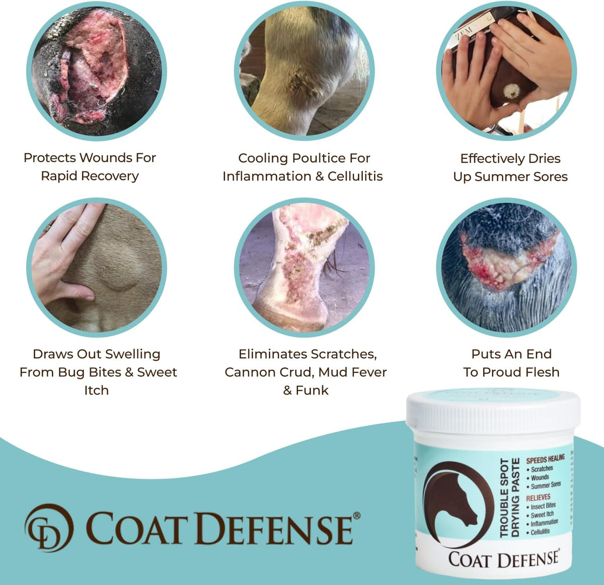 Natural equine wound care paste for scratches and mud fever