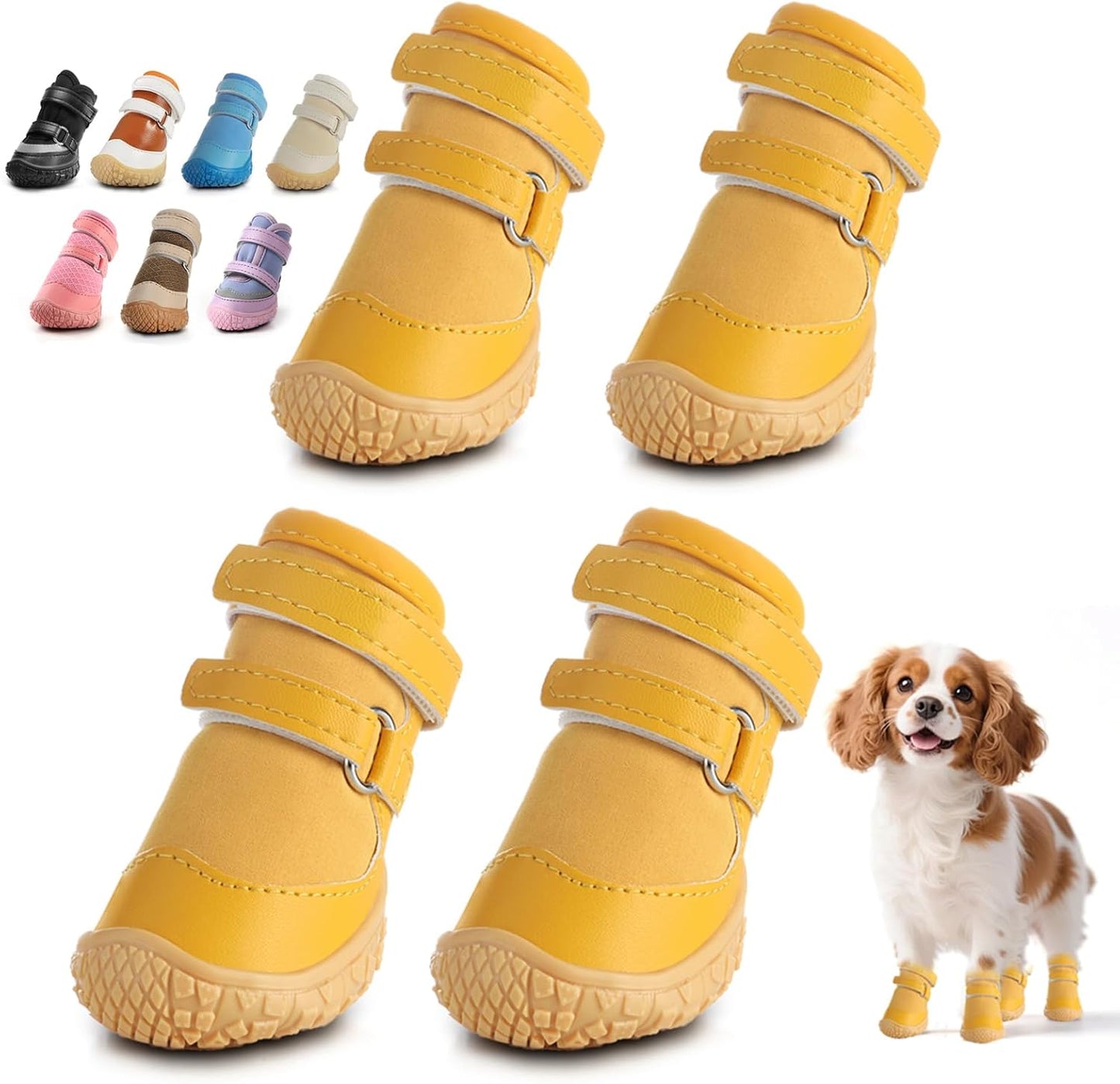 Dog Shoes for Small Dogs, Breathable Dog Boots Paw Protector for Hot Pavement Winter Snow, Dog Booties with Reflective Strips Rugged Anti-Slip Sole for Hardwood Floors Walking Black Size 1 - Image 14