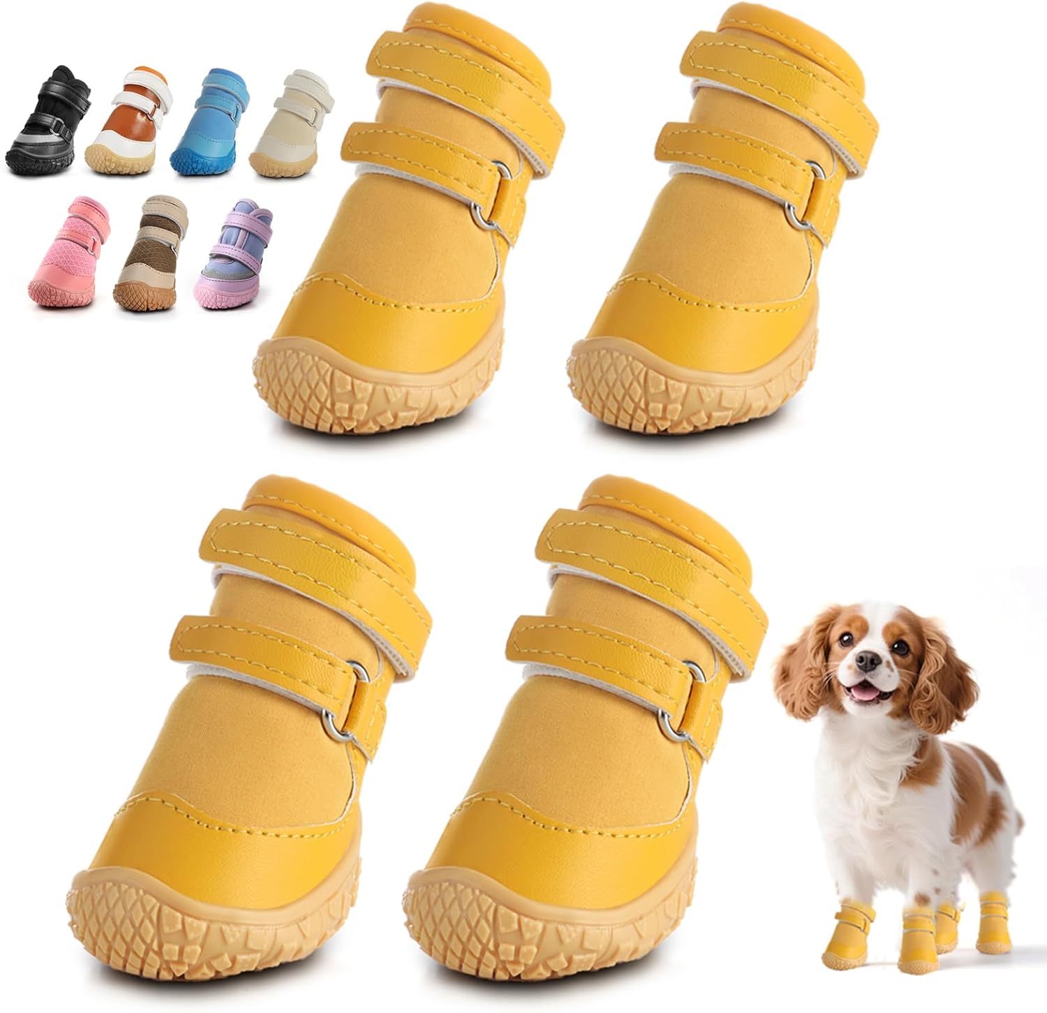 Dog Shoes for Small Dogs, Breathable Dog Boots Paw Protector for Hot Pavement Winter Snow, Dog Booties with Reflective Strips Rugged Anti-Slip Sole for Hardwood Floors Walking Black Size 1 - Image 14