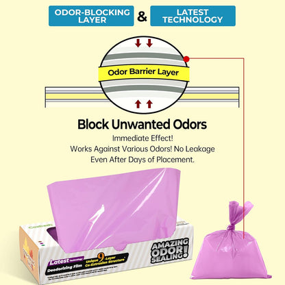 Durable cat litter disposal bags sealing in pet odors