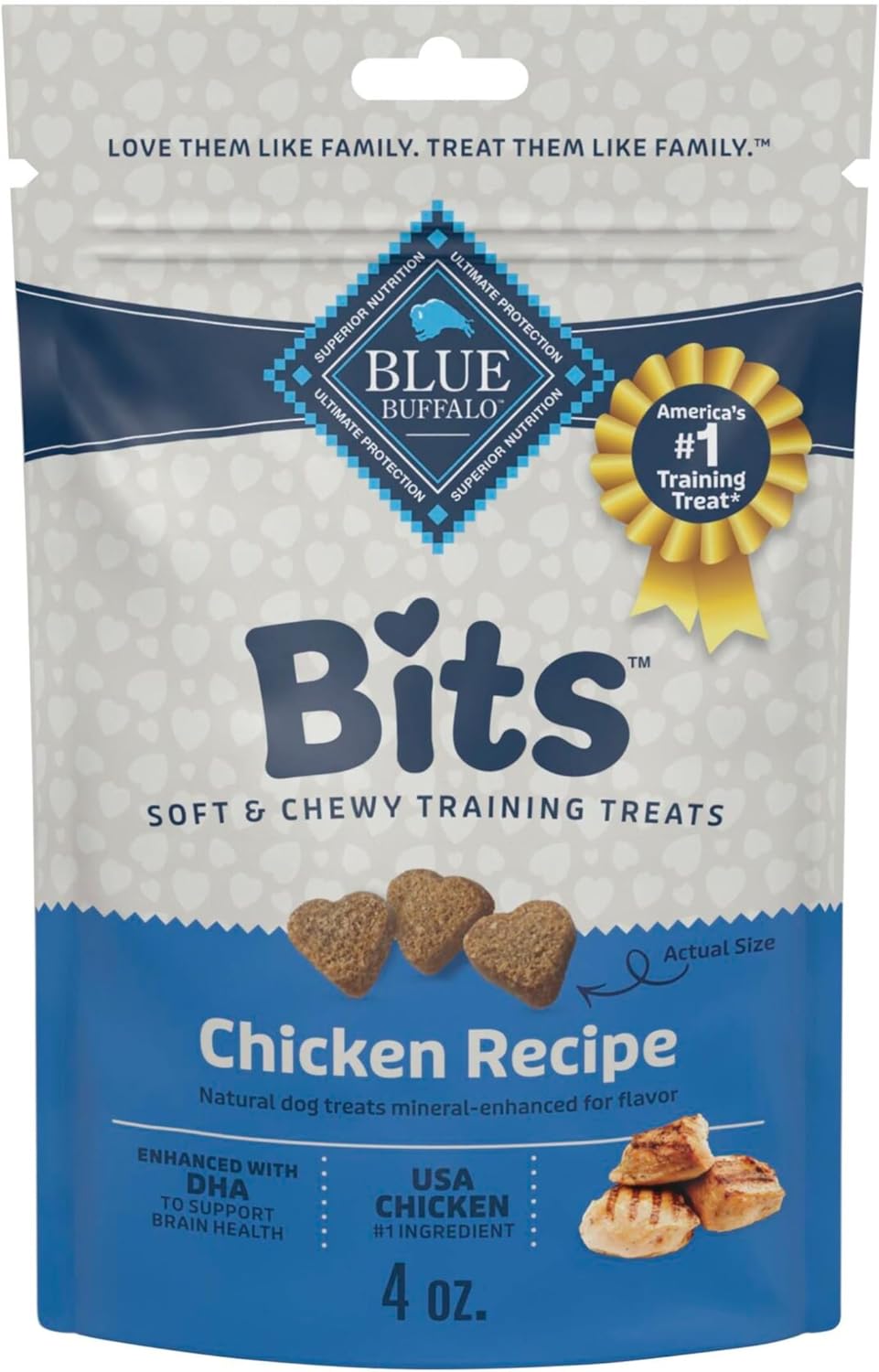 Blue Buffalo Bits Chicken Soft & Chewy Dog Treats, Bite-Sized for Training, Made with Real Chicken & Enhanced with DHA, Heart-Shaped Dog Treats, Made in the USA with Natural Ingredients, 19 oz. - Image 11