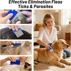 Ergonomic handled flea comb for puppy grooming