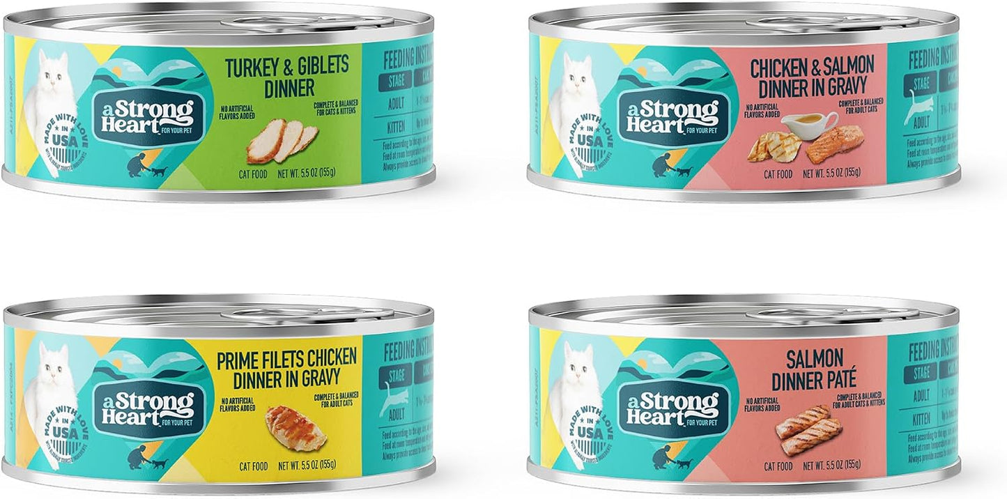Strongheart Dinner Variety Pack Chicken Turkey And Salmon Cans