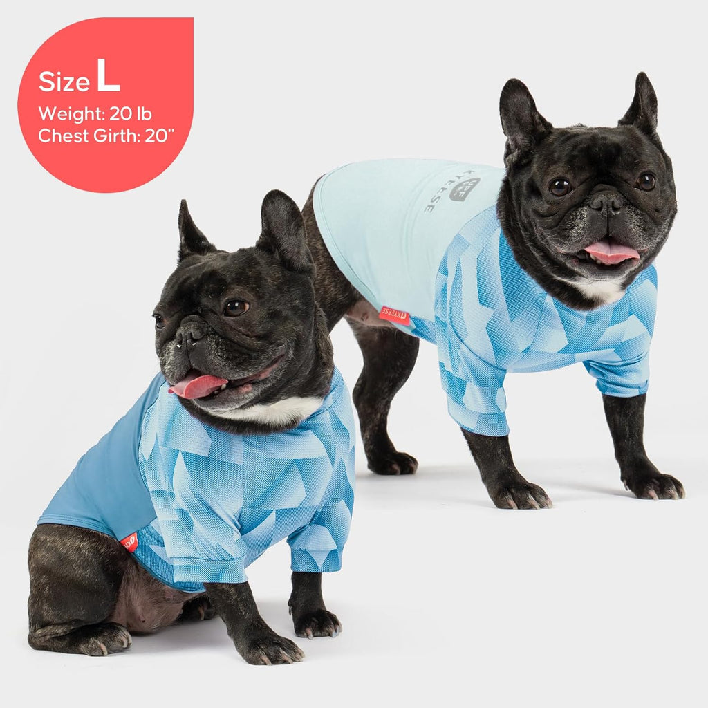 Kyeese dog shirt medium size blue geometric pattern
