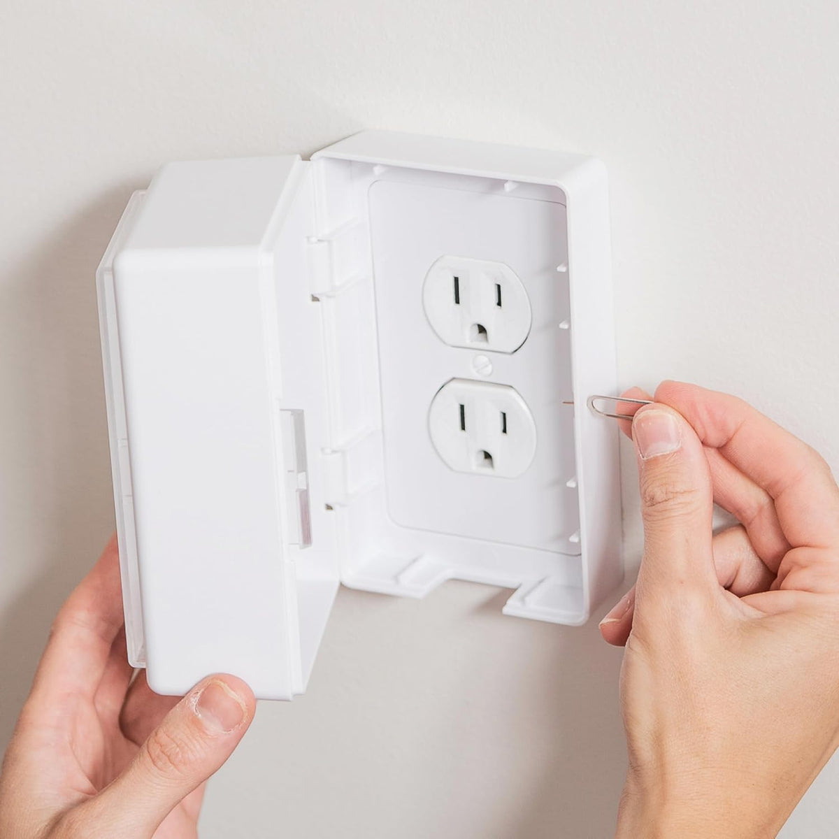 Baby Block child proof outlet cover box front view white