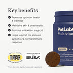 PetLab Co. 22 in 1 supplement jar with pork flavor label