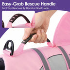 Bess Bridal pink shark pet lifevest top rescue handle detail