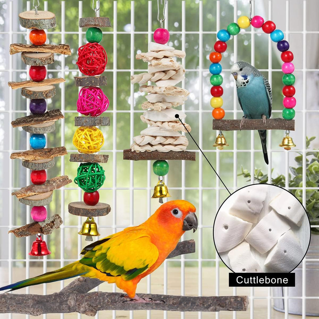 Bird Perch Bird Toys Parakeet Toys,Bird Cage Accessories Wooden Chew Toys Perch Stand for Parrot Conure Cockatiel Lovebird Parrotlet Budgie Finches and Other Small to Medium Sized Birds - Image 4