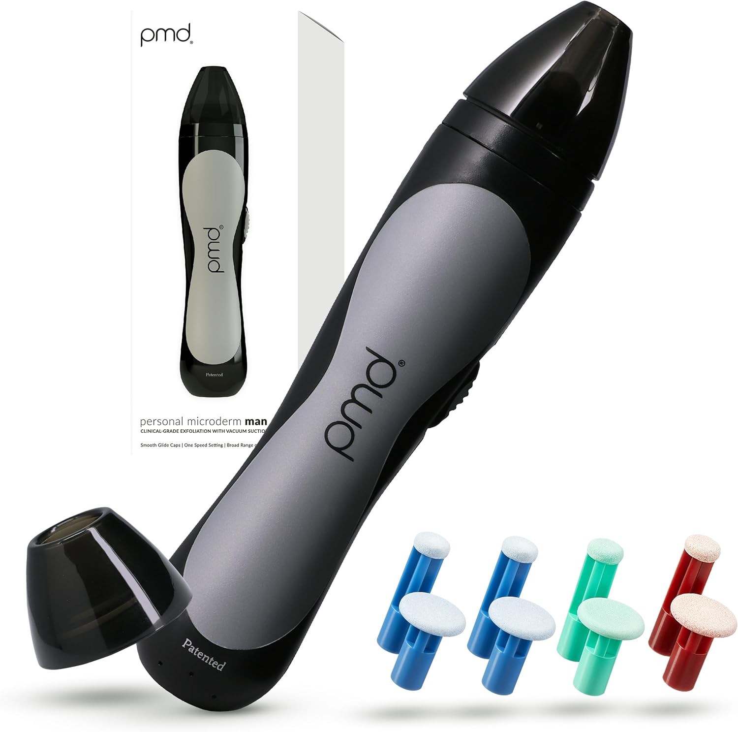 PMD Beauty Personal Microderm Man at-home microdermabrasion device front view