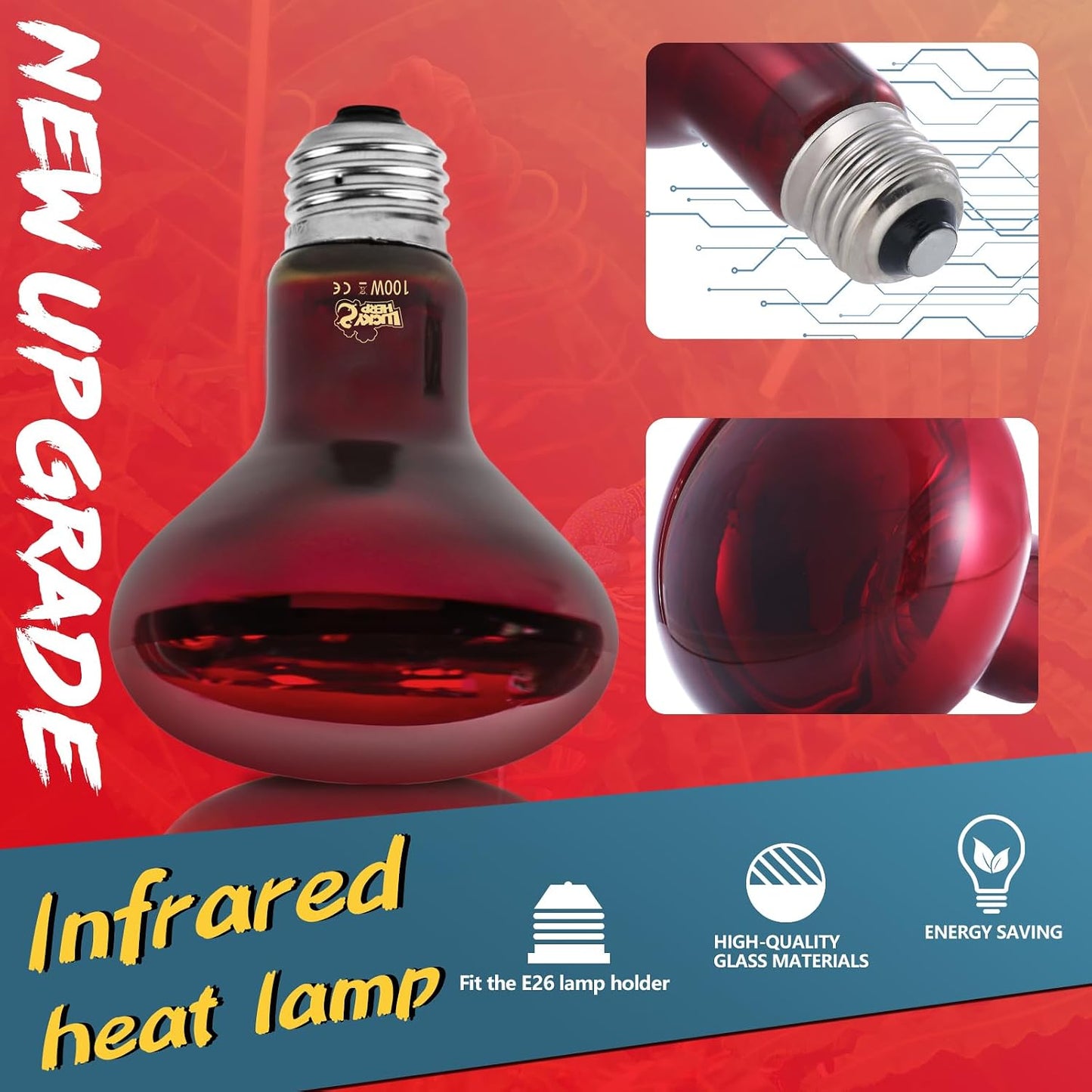 LUCKY HERP red basking spot light bulbs pack of two for bearded dragons