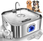 4.2Gal Dog Water Fountain for Large Dogs, 16L Stainless Steel Large Dog Fountain Water Bowl with Deeper & Wider Drinking Tray, Automatic Pet Water Dispenser with Visible Window for Multi-Pets Families - Image 9