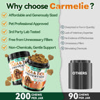 Carmelie imported USA pet supplement packaging for flea and tick defense