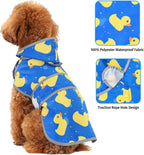 Water resistant dog slicker with leash hole close up details