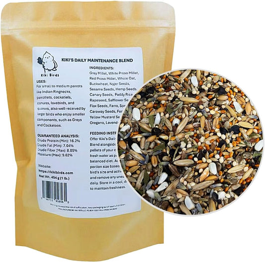 KikiBirds Premium Parrot Food front packaging view