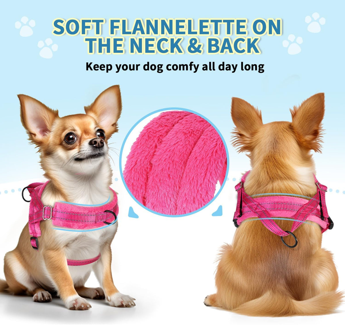 SlowTon puppy harness with reflective stitching details