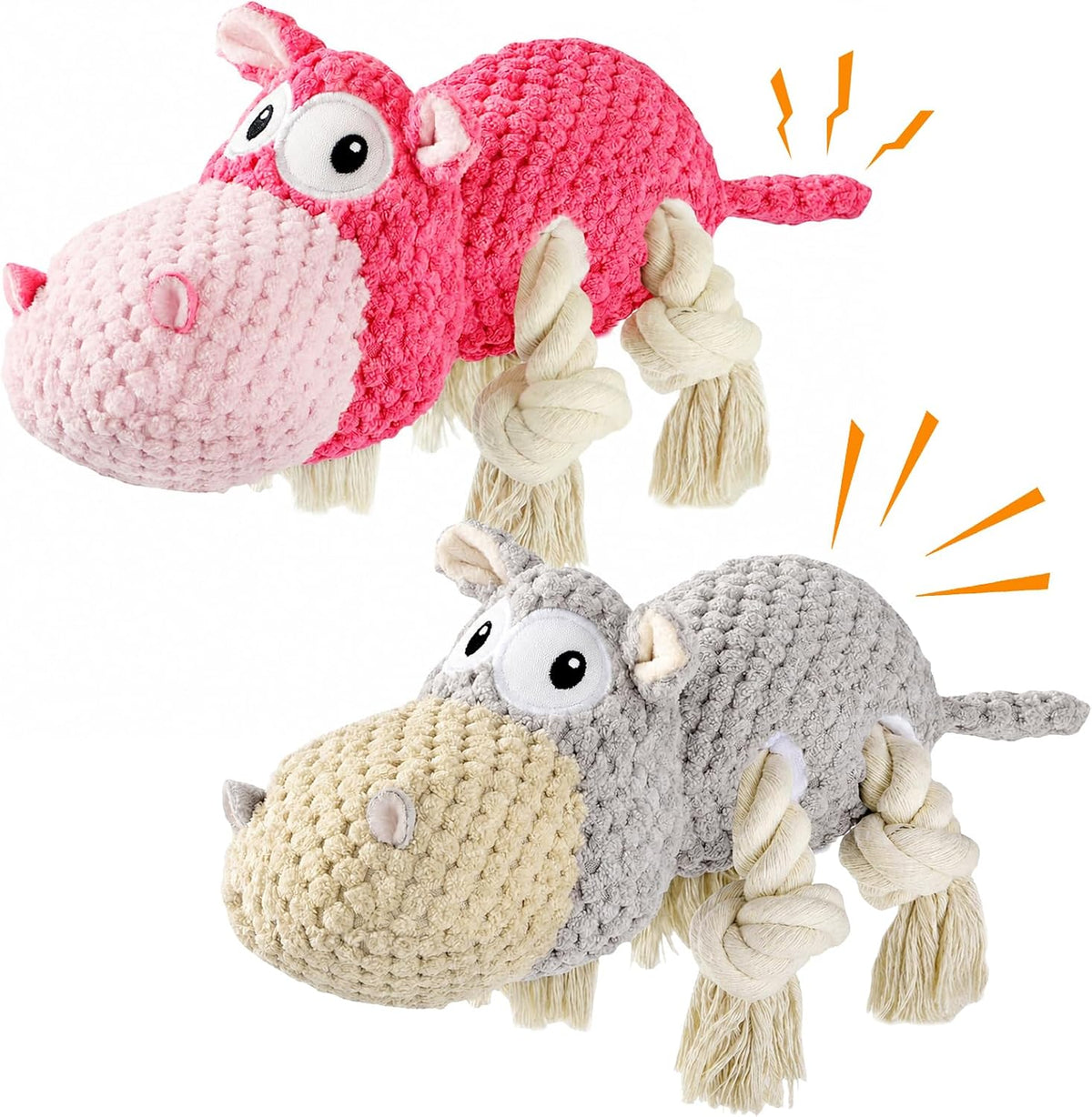 TOOPTATE dental health dog toy illustrating the tooth-friendly textured fabric surface