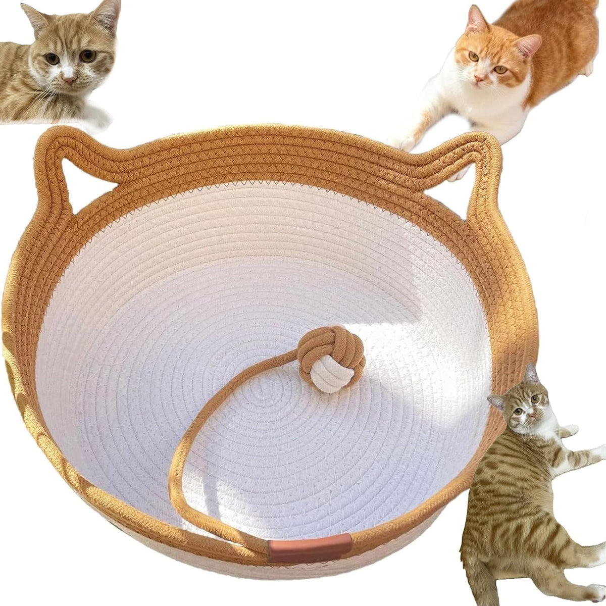 Pureadee Stimulicat cotton rope cat bed front view