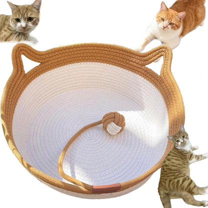 Pureadee Stimulicat cotton rope cat bed front view