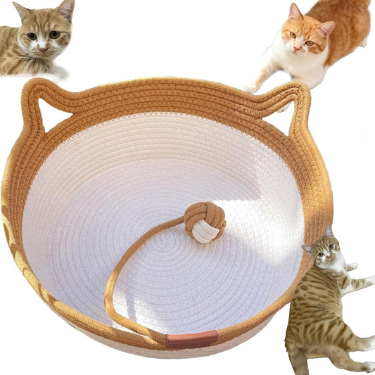 Pureadee Stimulicat cotton rope cat bed front view