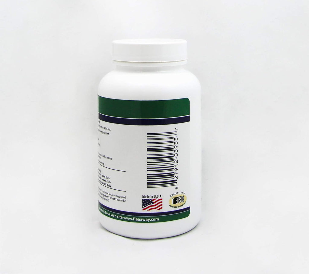 Flea Away natural flea tick mosquito repellent tablets ingredients label view