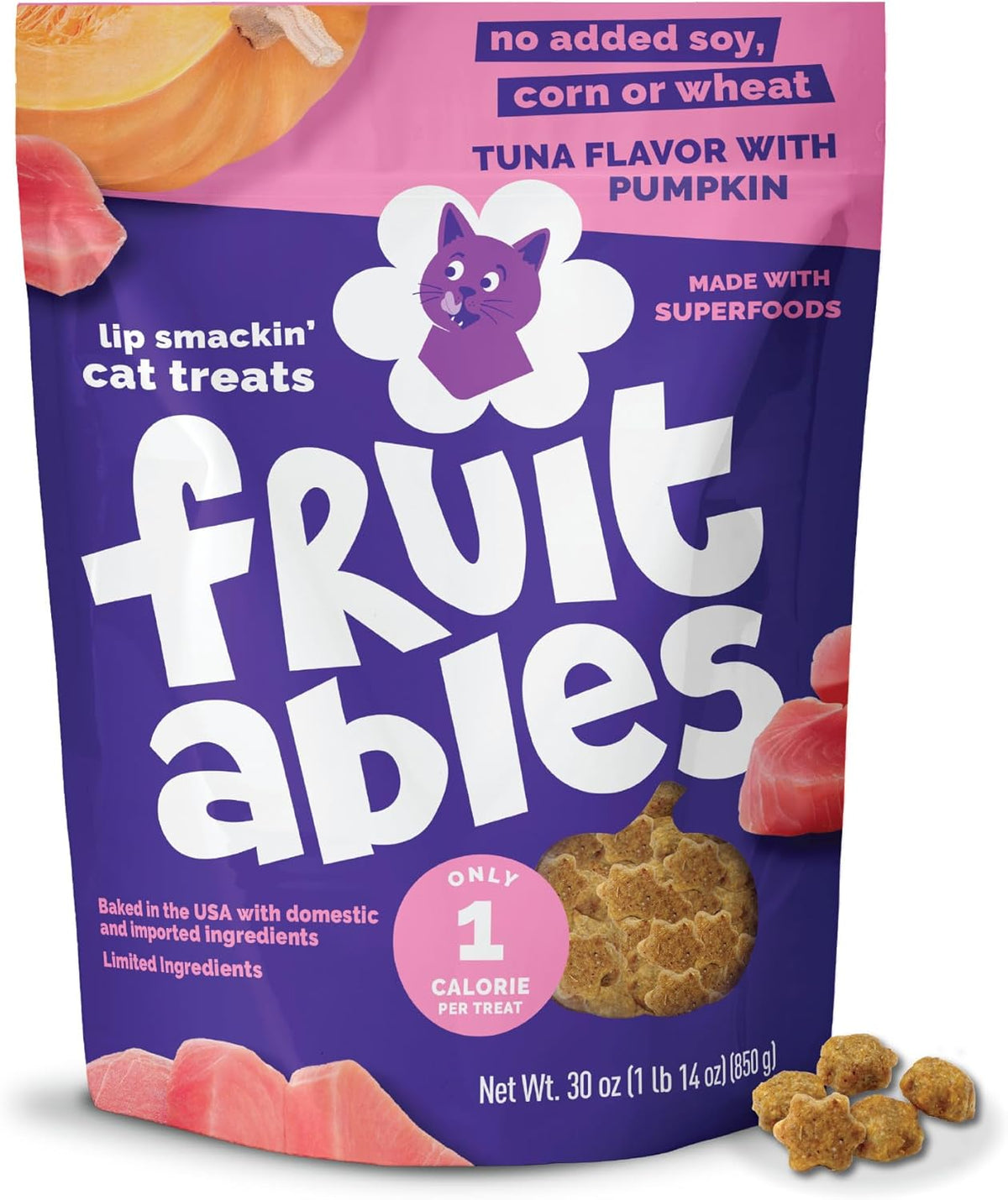 Fruitables Cat Treats, Healthy Treats For Cats, Low Calorie and Packed with Protein, Crunchy Biscuits, No Wheat, Corn or Soy, Made with Real Tuna and Pumpkin, 2.5oz - Image 14