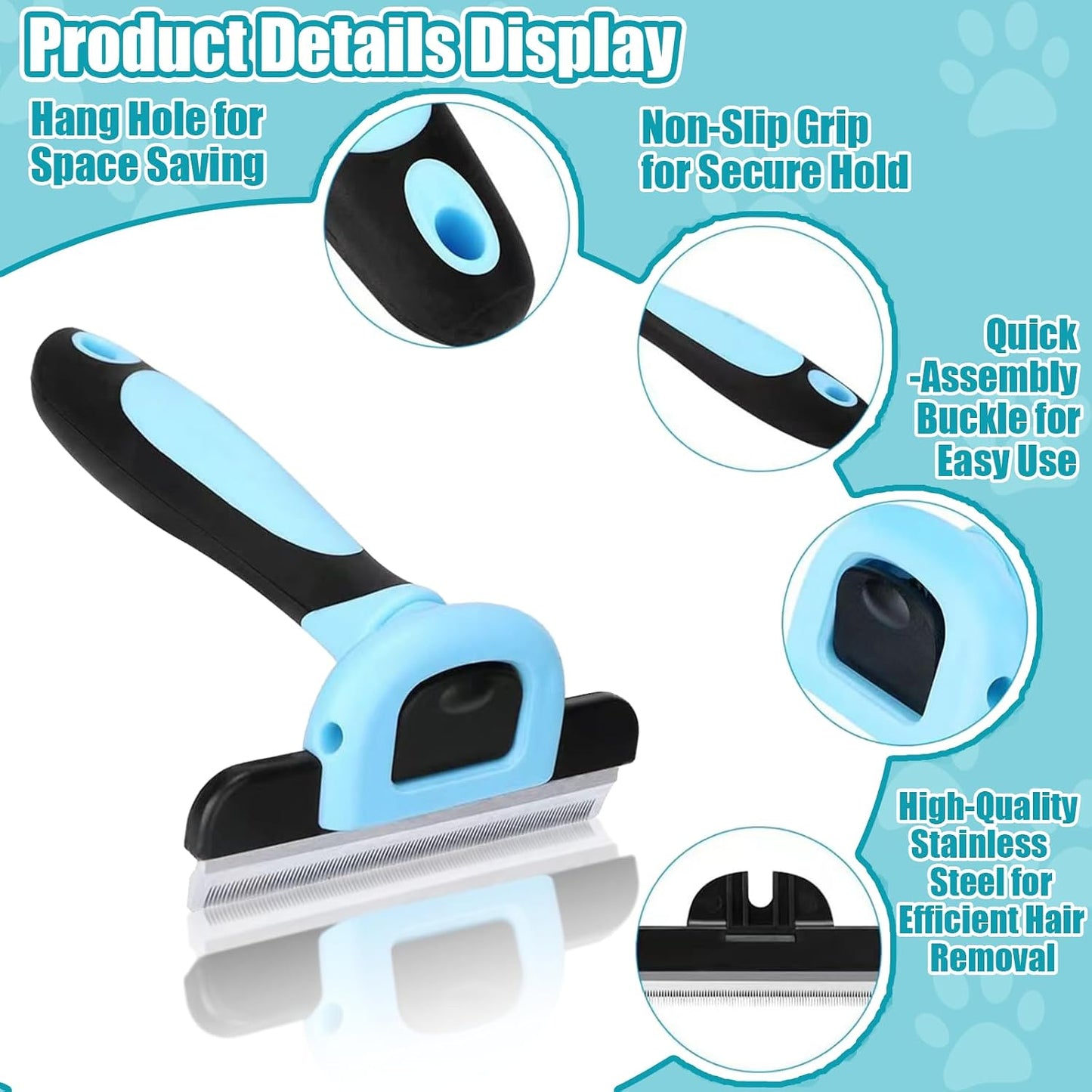 Bestac deshedding brush held in hand for pet grooming