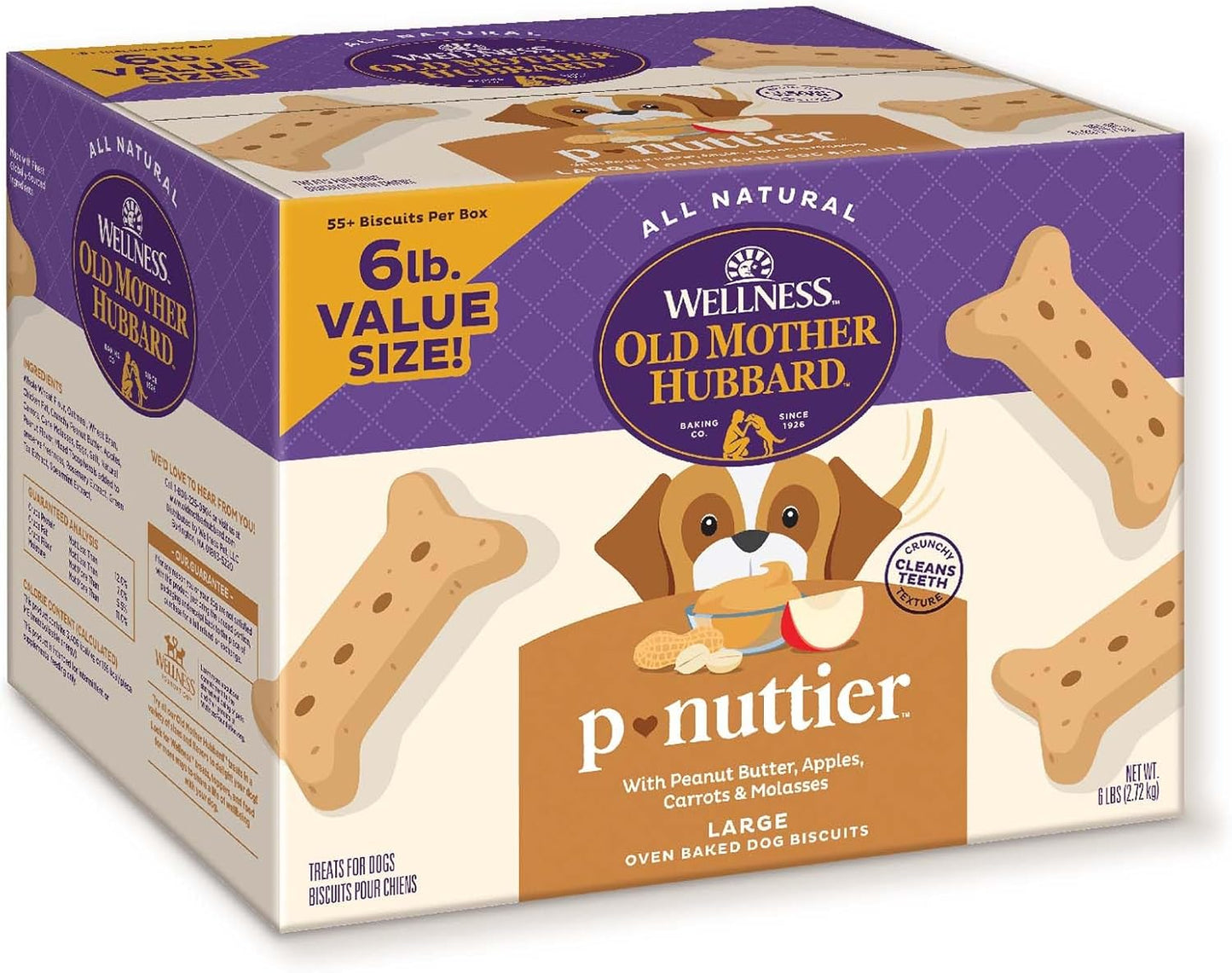 Wellness Old Mother Hubbard Classic P-Nuttier Dog Biscuits, Natural Training Treats, Peanut Butter Flavor, Mini Size, 6 lb Box - Image 14