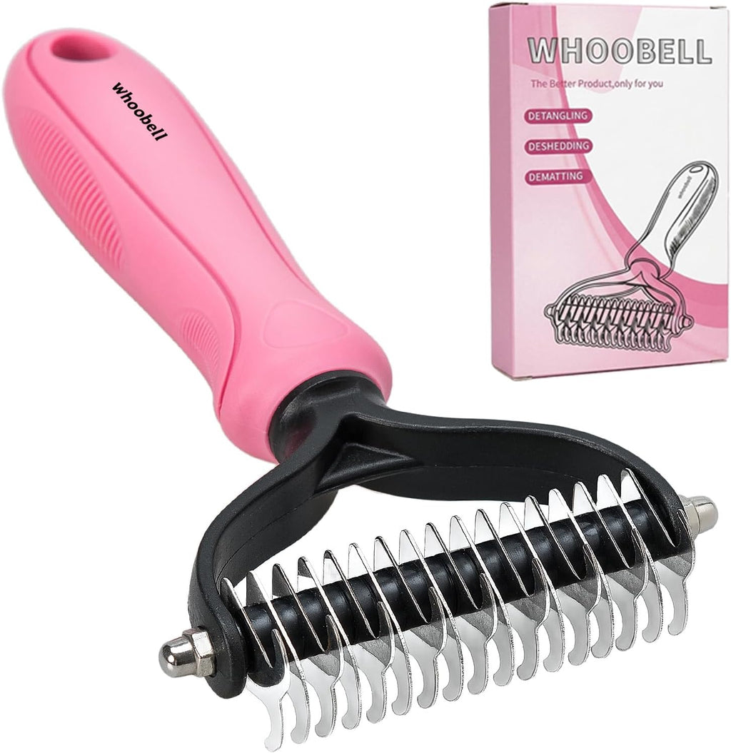Whoobell dual sided undercoat rake front view for pet grooming