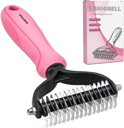 Whoobell dual sided undercoat rake front view for pet grooming