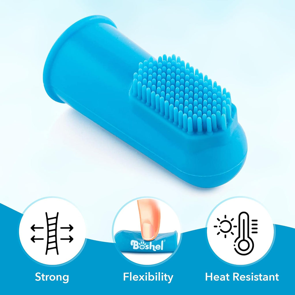 Nylon bristle finger toothbrush for dog teeth cleaning