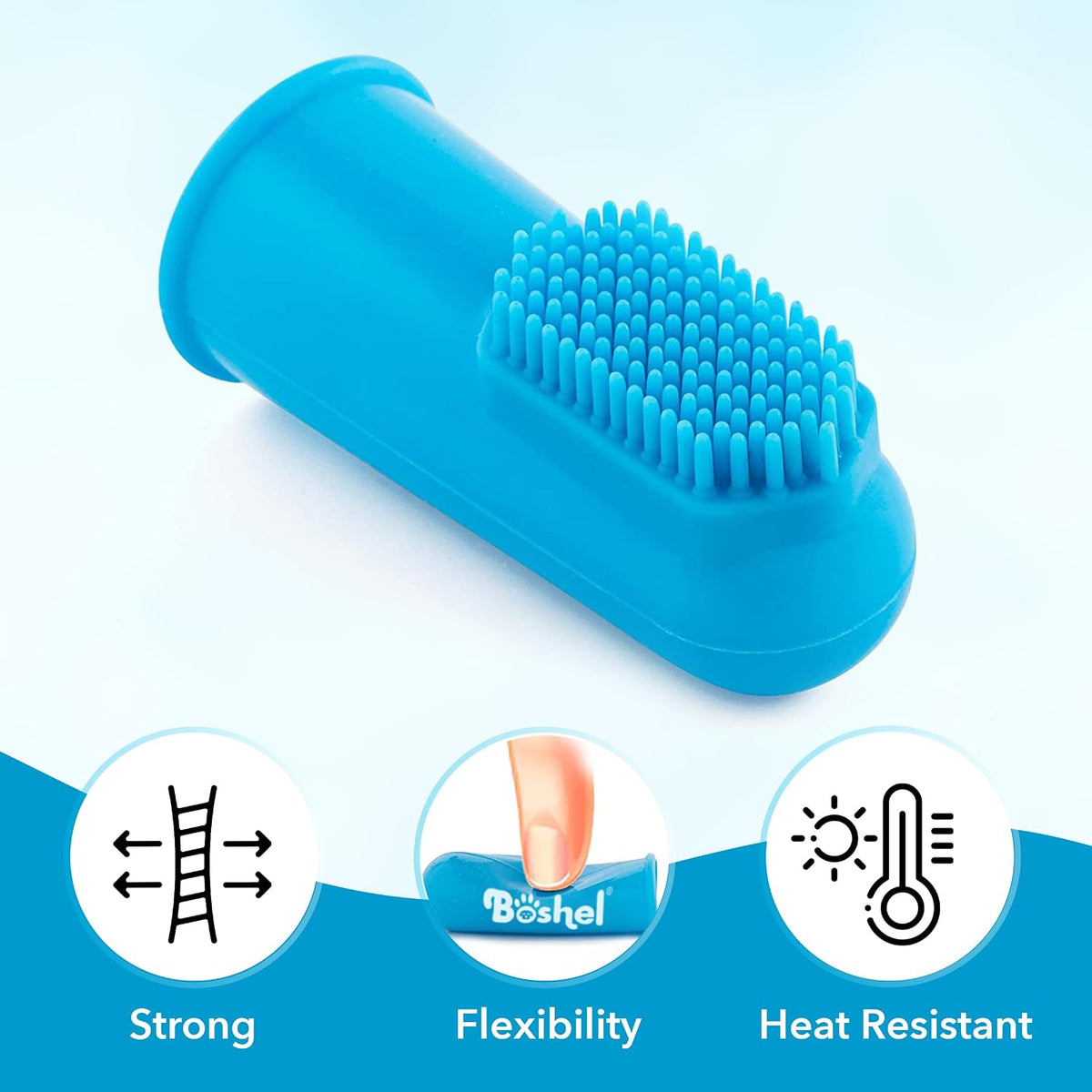 Nylon bristle finger toothbrush for dog teeth cleaning