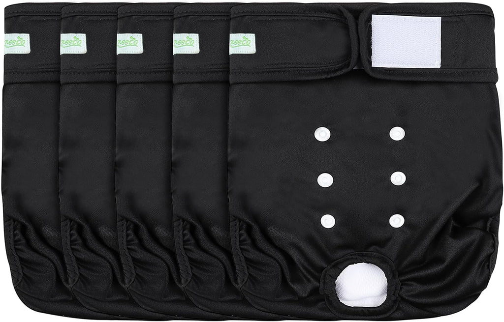 wegreeco Female Dog Diapers, Washable Reusable Pet Puppy Doggie Diapers for Small Medium Large Female Dogs in Heat Period, Doggy Period Panties, 5 Pack, Medium - Image 11