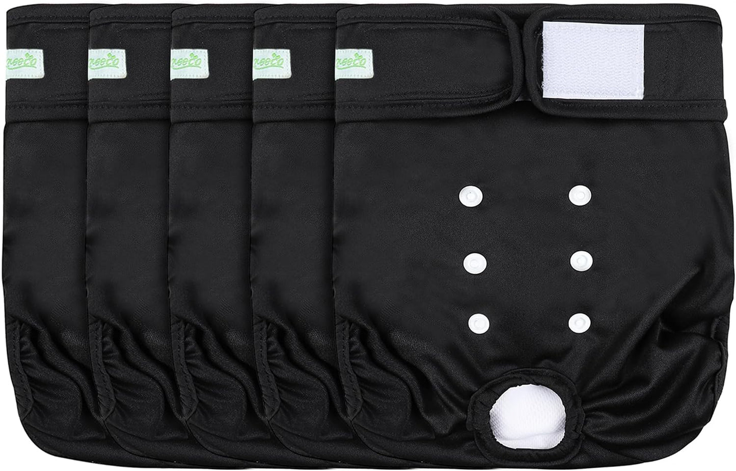 wegreeco Female Dog Diapers, Washable Reusable Pet Puppy Doggie Diapers for Small Medium Large Female Dogs in Heat Period, Doggy Period Panties, 5 Pack, Medium - Image 11