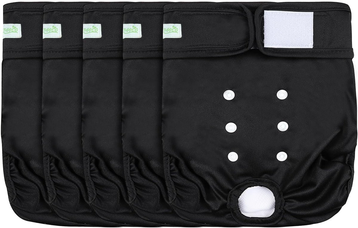 wegreeco Female Dog Diapers, Washable Reusable Pet Puppy Doggie Diapers for Small Medium Large Female Dogs in Heat Period, Doggy Period Panties, 5 Pack, Medium - Image 11