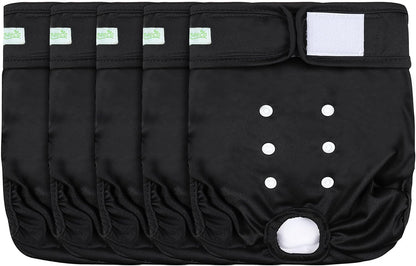 wegreeco Female Dog Diapers, Washable Reusable Pet Puppy Doggie Diapers for Small Medium Large Female Dogs in Heat Period, Doggy Period Panties, 5 Pack, Medium - Image 11