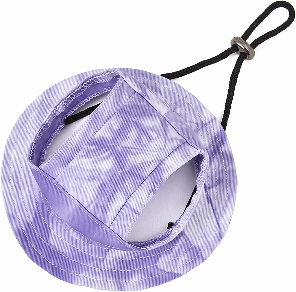 Dog Sun Hat Cute Pet Hat Trucker Hat with Ear Holes for Sun Protection Adjustable Tie-dye Printing Cotton Fisherman's Hat for for Small Medium Dogs Cats - Image 11