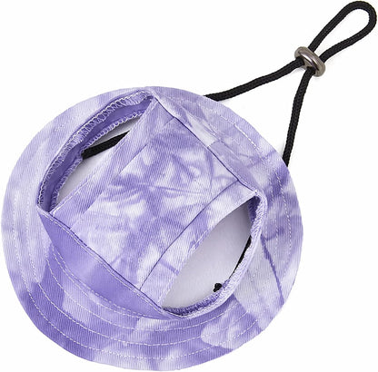 Dog Sun Hat Cute Pet Hat Trucker Hat with Ear Holes for Sun Protection Adjustable Tie-dye Printing Cotton Fisherman's Hat for for Small Medium Dogs Cats - Image 11