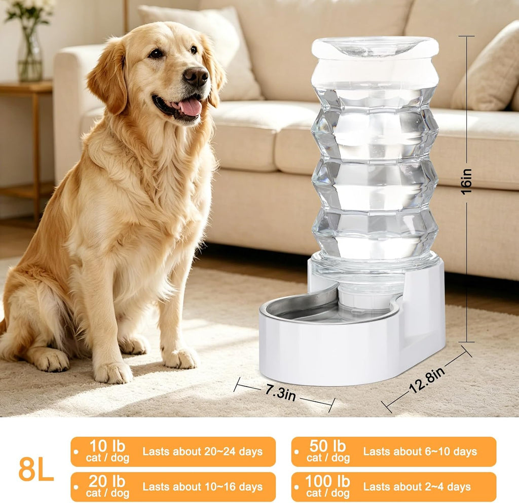 RIZZARI automatic non-electric dog and cat waterer with 8 Liter large capacity reservoir