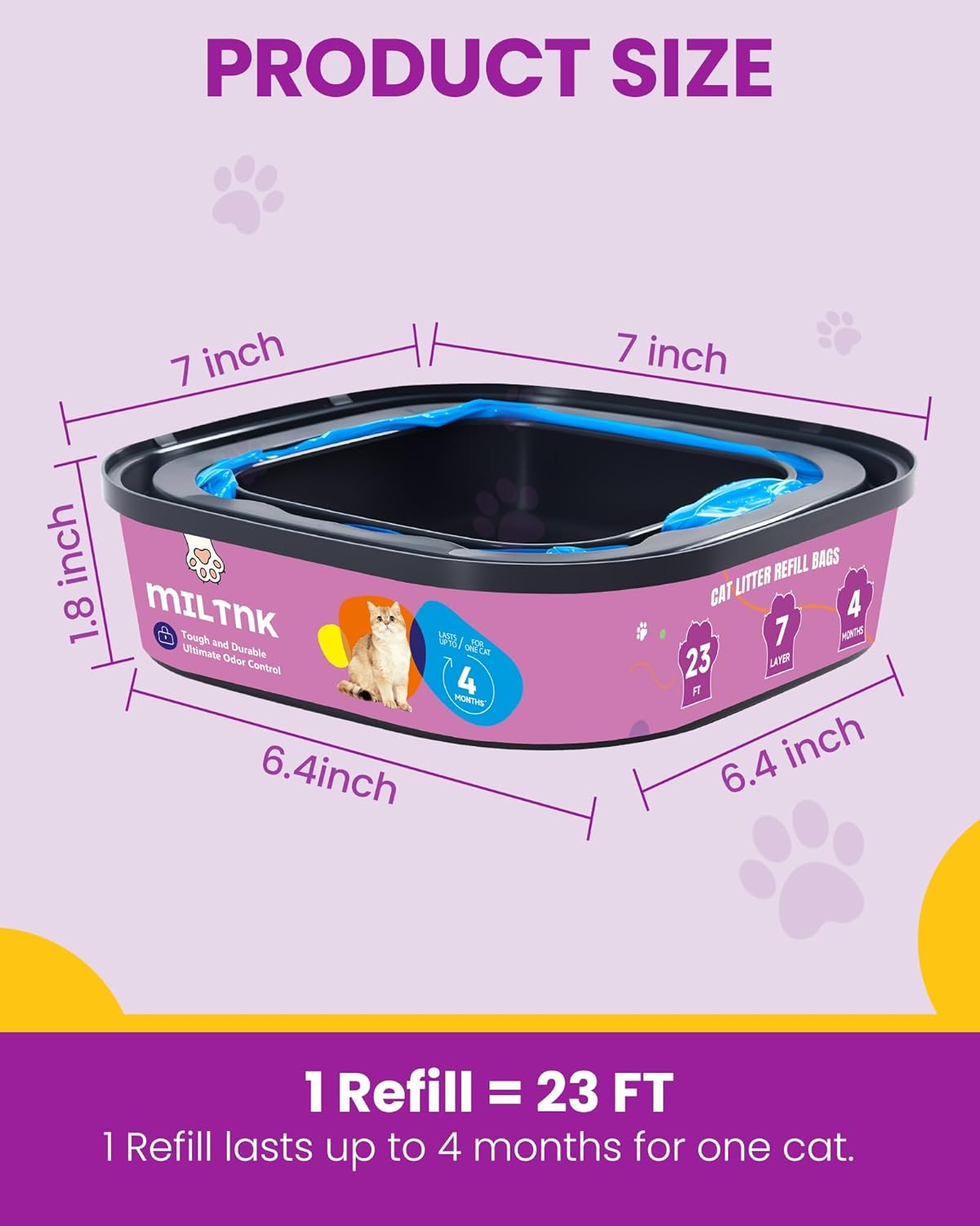 MILTNK cat litter refill bags demonstrating the secure bottom knot setup.