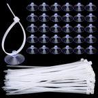 XLIUAX aquarium suction cups and zip ties pack front view for fish tank organization.