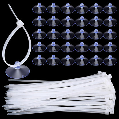 XLIUAX aquarium suction cups and zip ties pack front view for fish tank organization.