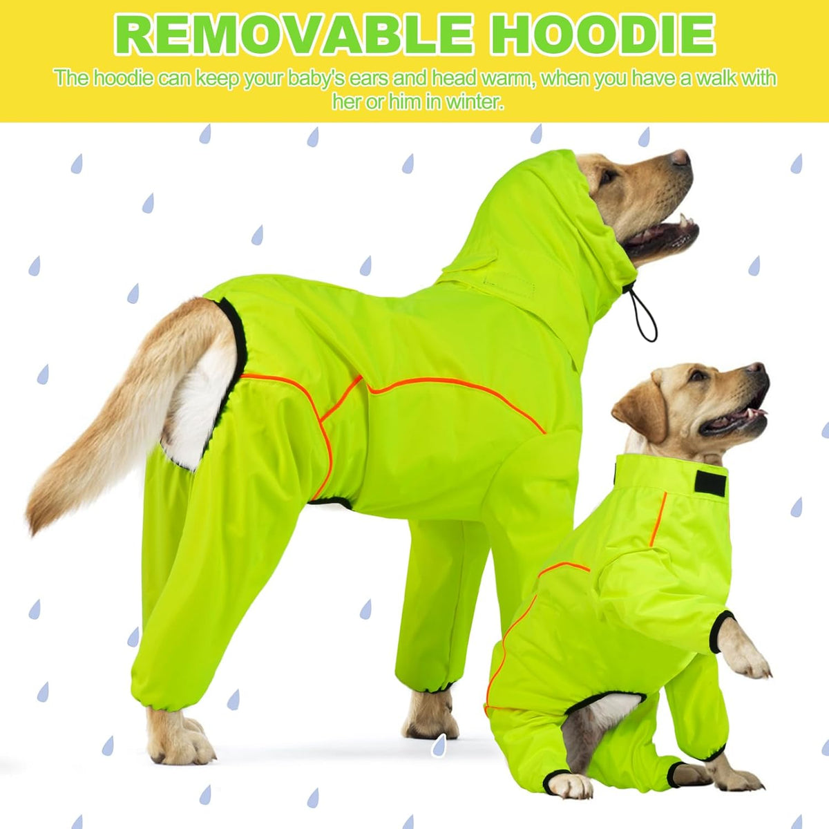Snowproof and windproof dog clothes with adjustable belly straps