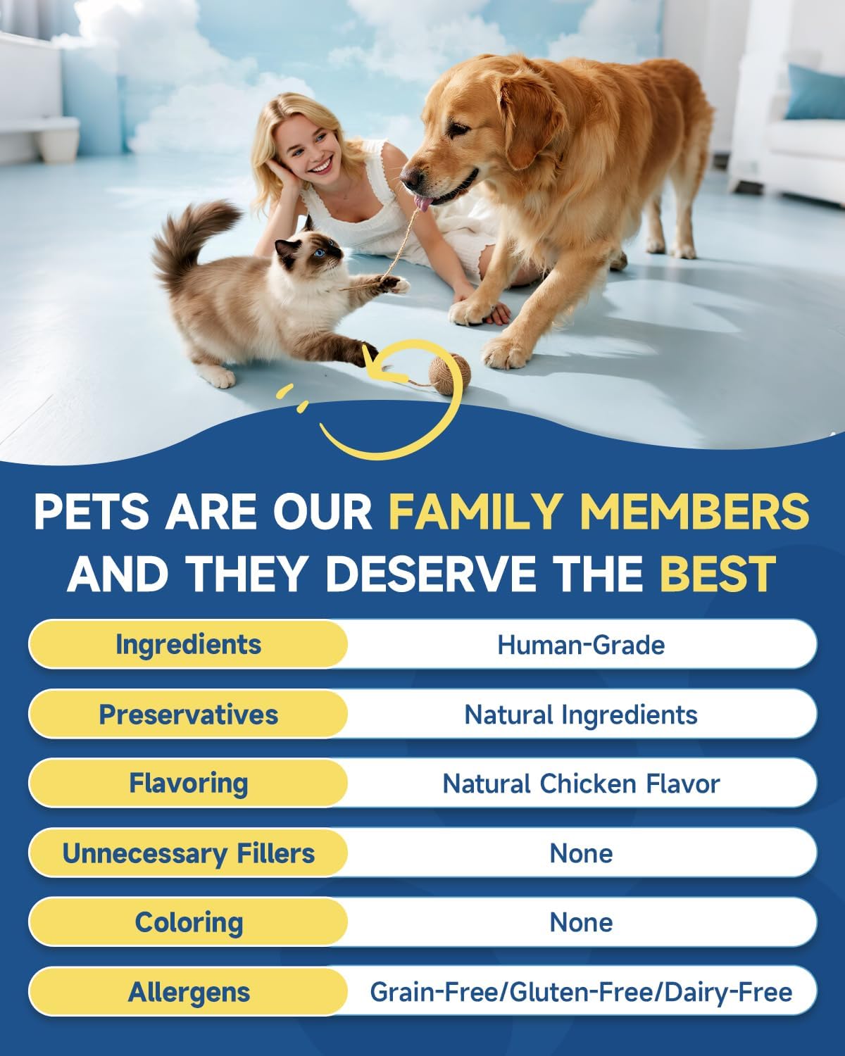 Full range of Eagou Diary imported USA pet wellness products on display.